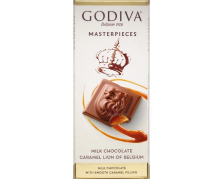 Masterpieces Godiva Caramel Filled Milk Chocolate Tablet, 86gr