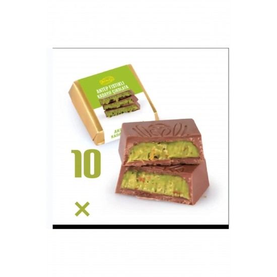 Dubai Chocolate with Pistachios and shredded phyllo, 10 Pieces