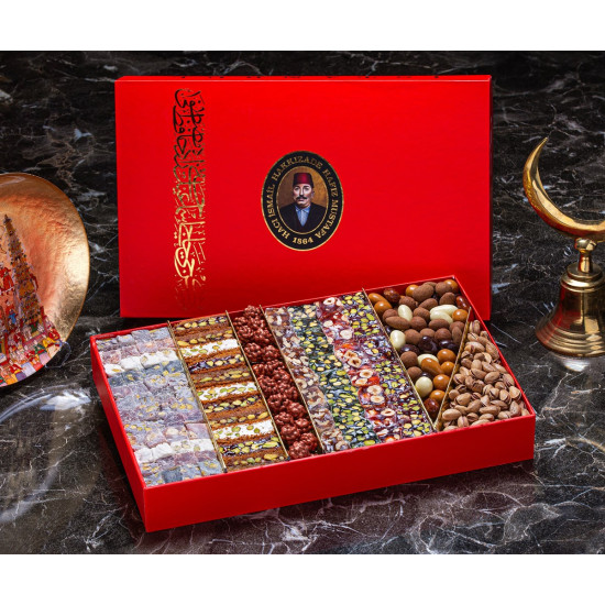 A box of Hafez Mustafa sweets and chocolate