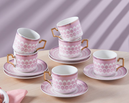 Luxury Turkish Coffee Cups Set, 6 Pieces