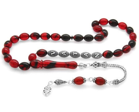 Original amber rosary for men with a special name
