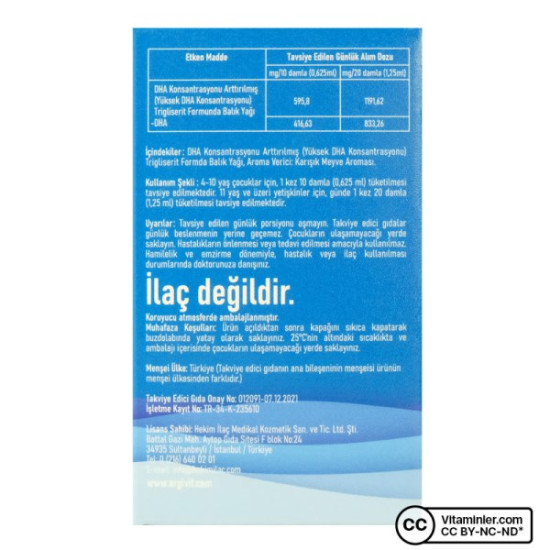 Argivit Fish Oil OMG3 DHA 10ml 