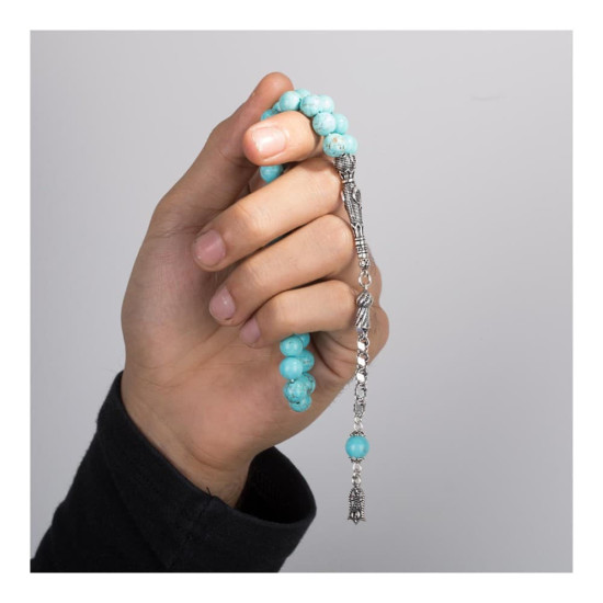 Sterling silver rosary with turquoise stone