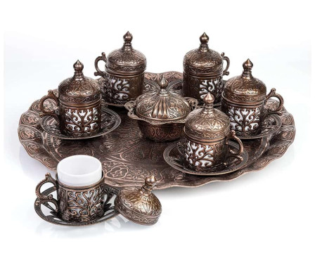 طقم فناجين قهوة تركية عثمانية فاخر 6 قطع