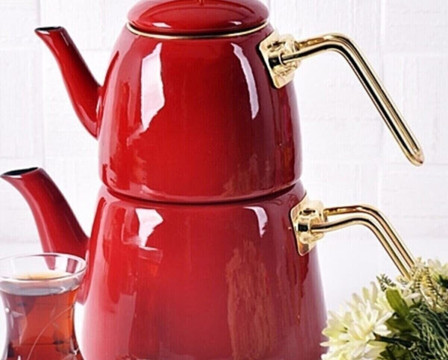 Turkish Red Color Teapot Steamer